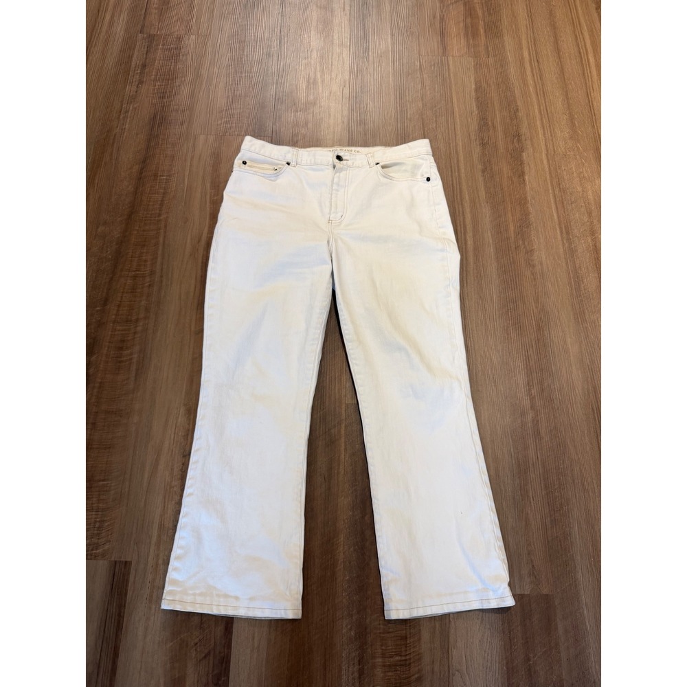 Lauren Jeans Co. Premium Denim Pants Womens 12 White Straight‎ Leg Stretch